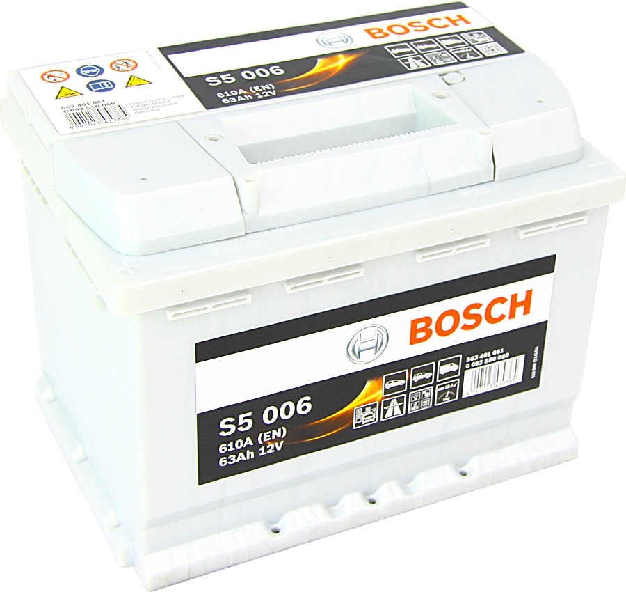Bosch S5006 12V 63Ah 610A 0092S50060 Pluspol links